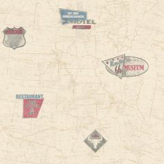American Classics Route 66 Map With Signs Wallpaper