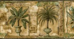 Framed Tropical Plants Wall Paper Border