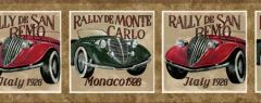 Brown Classic Rally Car Monaco/Italy Wallpaper Border AW0619B