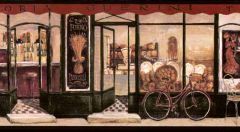 Red Cafe Street Wallpaper Border