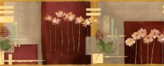 Leaf & Flower Color Block Wallpaper Border - Norwall