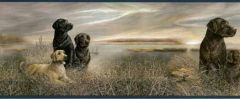 Labradors at Sunset Wallpaper Border