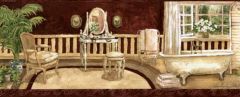 Formal Bathroom Burgundy Wallpaper Border