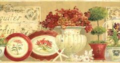 Beige Antiquities Wallpaper Border