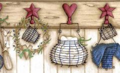 Wire Basket Wallpaper Border