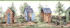 Wildflower Outhouse Wallpaper Border