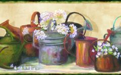 Dame Green Cottage Garden Portrait Wallpaper Border Chesapeake BBC44541B