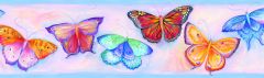 Samantha Blue Butterfly Breeze Trail Wallpaper Border Chesapeake BBC92141B