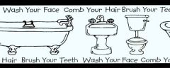 Wash Your Face Wall Paper Border