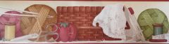 Knitting & Sowing Supplies Wallpaper Border - Patton Norwall