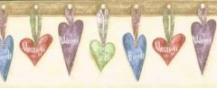 Hanging Hearts Wallpaper Border - Crewcut