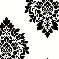 BW28736 Medallion Damask Wallpaper Black, White Shades Norwall Wallcovering