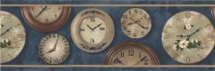 Vintage & Antique Clocks Wallpaper Border - Norwall
