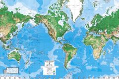 World Map Wall Paper Mural