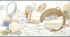 Bathroom Items Wallpaper Border