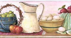 Kitchen Shelf Pink Wallpaper Border