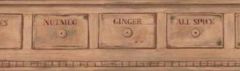 Spice Drawer Beige Wallpaper Border-York Wallcoverings