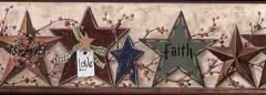 Primitive Star Faith Family Wallpaper Border