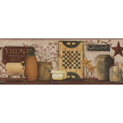 Village Primitive and Antiques Wallpaper Border 