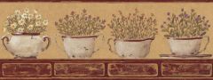 Tan Flower and Herb Wallpaper Border - York CB5585BD