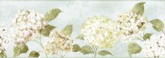 Hydrangea in White on Teal Wallpaper Border