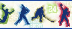Seth Blue Sports Figures Toss Wallpaper Border Chesapeake BBC46302B