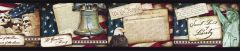 Franklin Blue Liberty Rings Blocks Wallpaper Border Chesapeake BBC44651B