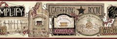 Folk Art Signs Wallpaper Border - Chesapeake Wallcovering