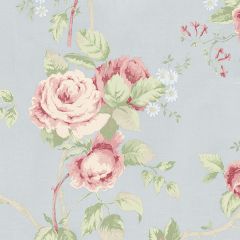 CG28815 Linen Rose Wallpaper Blue, Green, Pink Garden 2 Norwall Wallcovering