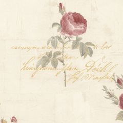 CG28860 Script Rose Wallpaper Red, Tan, Metallic Gold Garden 2 Norwall Wallcovering