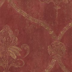 CH22565 Regal Damask Wallpaper Red, Ochre Manor House Norwall Wallcovering