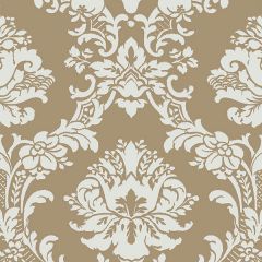 CH28242 Document Damask Wallpaper Metallic Gold, Light Green Classic Silks 2 Norwall Wallcovering