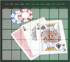 Poker Jotz Dry Erase Calendar 01559