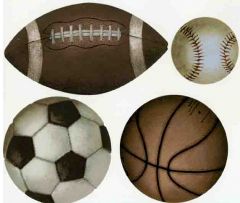 RoomMates Play Ball Sports Wallpaper Cutouts