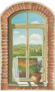Brick Window Walll Mural