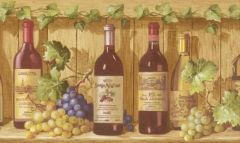 Imperial Wine Bottle Wallpaper Border