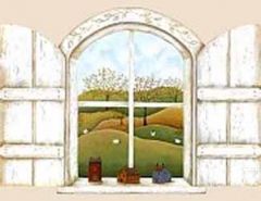 Country Window Mural