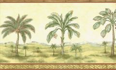 Bamboo Palm Tree Wallpaper Border