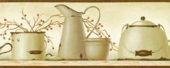 Burgundy Enamelware Wallpaper Border
