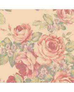 Cluster of Roses Tan and Coral Wallpaper - Norwall Wallcoverings
