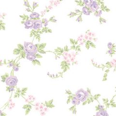 Vines of Purple & Pink Flowers Wallpaper - Norwall Wallcoverings