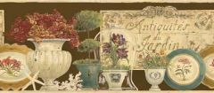 Chocolate Antiquities Wallpaper Border