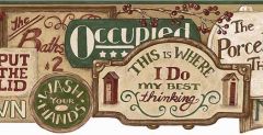 Do Not Disturb Green Wallpaper Border