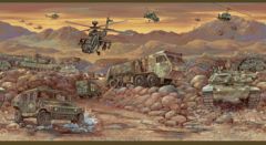 Military Mash Unit Wallpaper Border - Chesapeake Wallcovering
