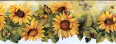 Die Cut Green Sunflower Wallpaper Border