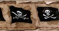 Pirates Skull Flag Wallpaper Border