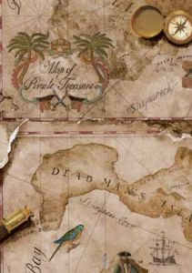 Map of Pirates Treasure Wall Paper