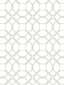 Contemporary Chic Tile Wallpaper - Grey & White - Norwall Wallcoverings