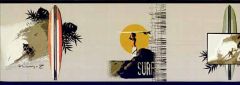 Contemporary Surfboard Wallpaper Border