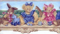 Dressed Up Teddy Bear Wallpaper Border